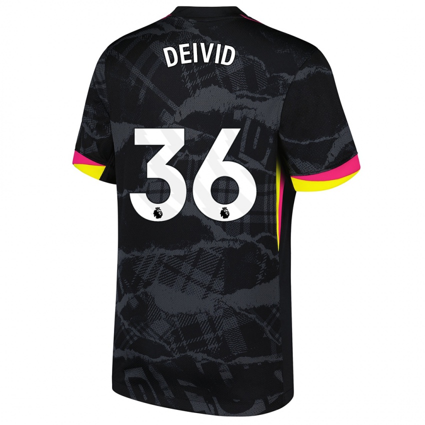 Kinder Deivid Washington #36 Schwarz Rosa Ausweichtrikot Trikot 2024/25 T-Shirt Schweiz