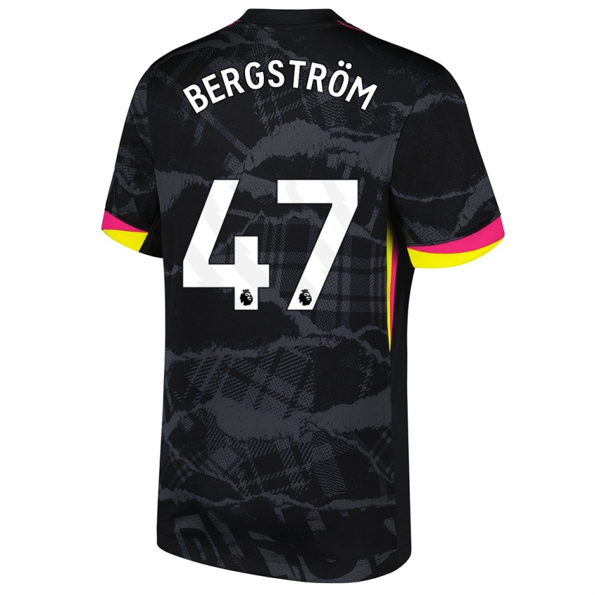 Kinder Lucas Bergström #47 Schwarz Rosa Ausweichtrikot Trikot 2024/25 T-Shirt Schweiz