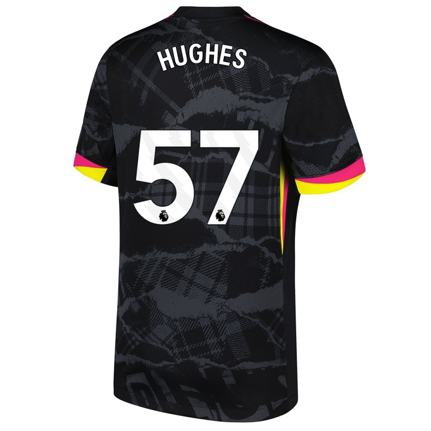 Kinder Brodi Hughes #57 Schwarz Rosa Ausweichtrikot Trikot 2024/25 T-Shirt Schweiz