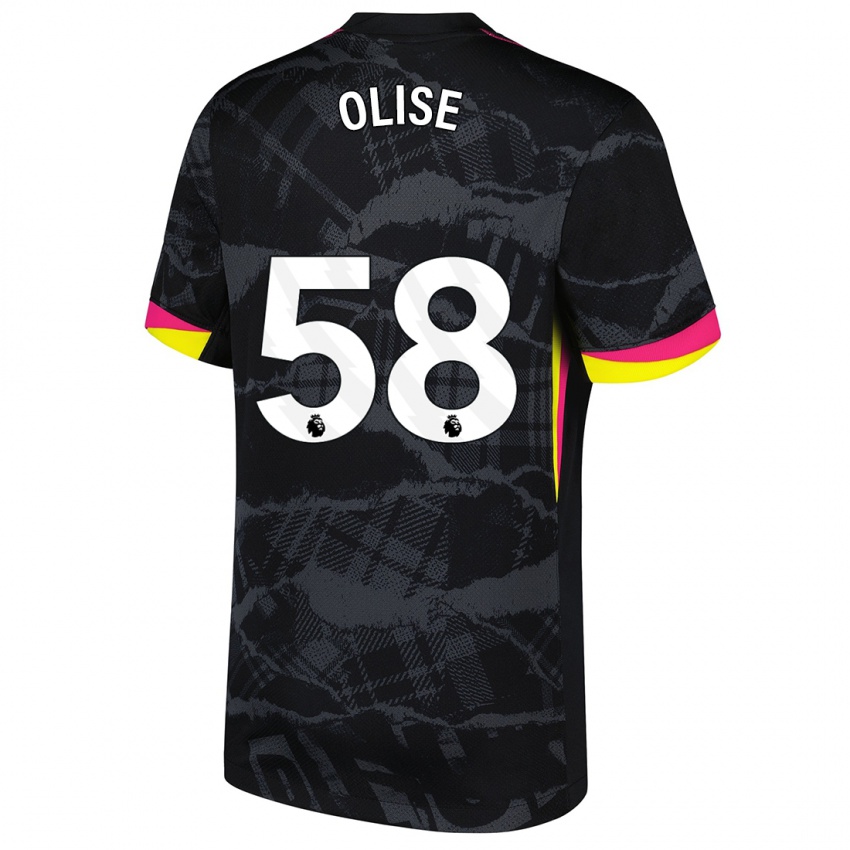 Kinder Richard Olise #58 Schwarz Rosa Ausweichtrikot Trikot 2024/25 T-Shirt Schweiz