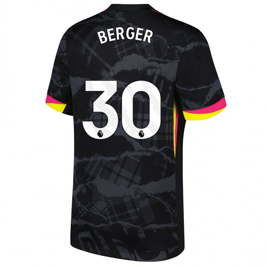 Kinder Ann-Katrin Berger #30 Schwarz Rosa Ausweichtrikot Trikot 2024/25 T-Shirt Schweiz