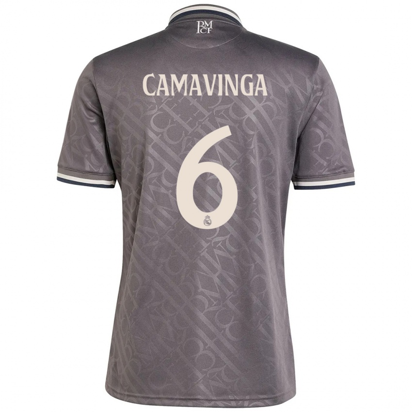 Kinder Eduardo Camavinga #6 Anthrazit Ausweichtrikot Trikot 2024/25 T-Shirt Schweiz