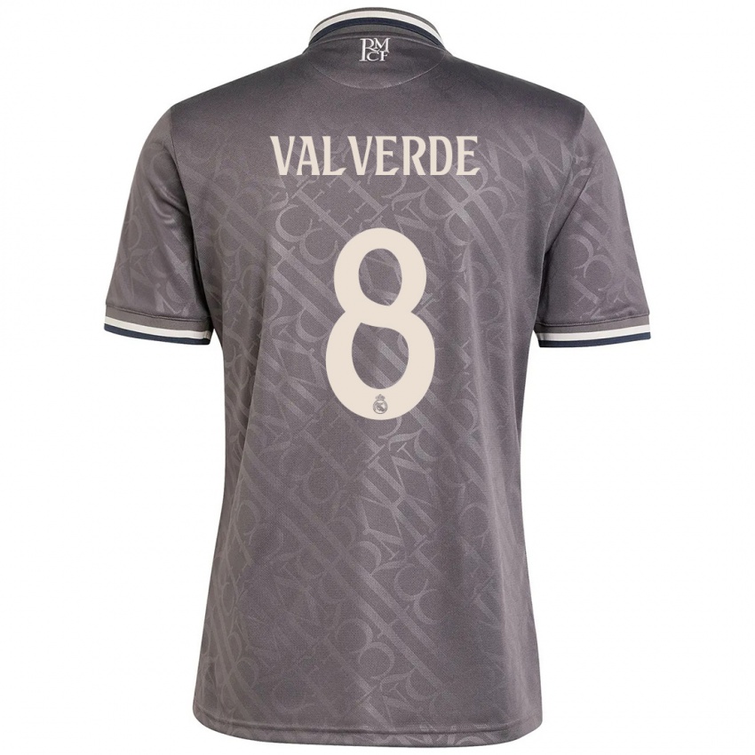 Kinder Federico Valverde #8 Anthrazit Ausweichtrikot Trikot 2024/25 T-Shirt Schweiz