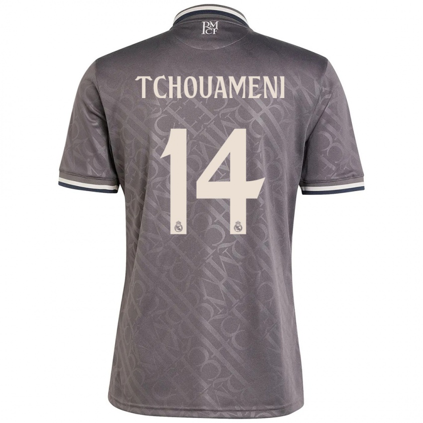 Kinder Aurelien Tchouameni #14 Anthrazit Ausweichtrikot Trikot 2024/25 T-Shirt Schweiz