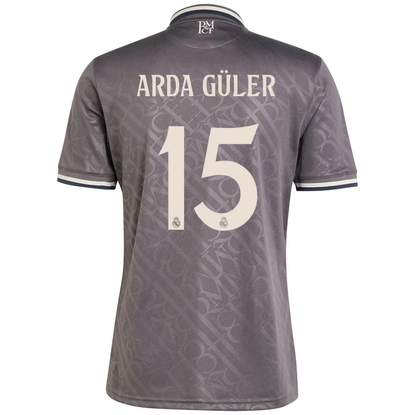 Kinder Arda Güler #15 Anthrazit Ausweichtrikot Trikot 2024/25 T-Shirt Schweiz