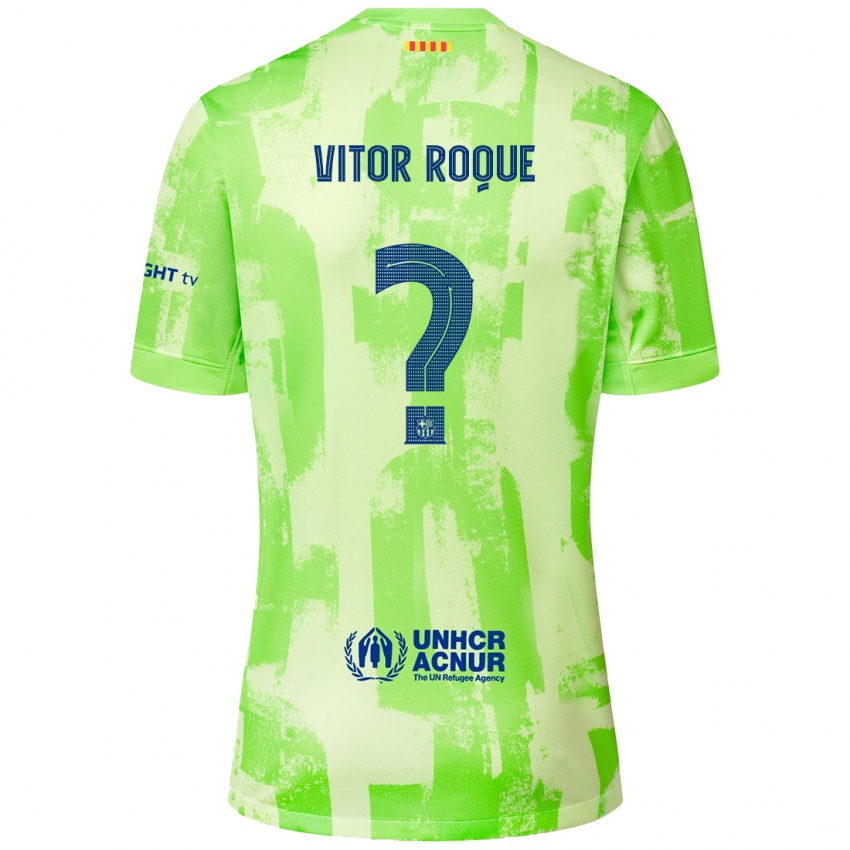 Enfant Maillot Vitor Roque #8 Citron Vert Troisieme 2024/25 T-Shirt Suisse