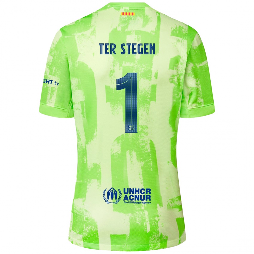 Kinder Marc-Andre Ter Stegen #1 Limettengrün Ausweichtrikot Trikot 2024/25 T-Shirt Schweiz