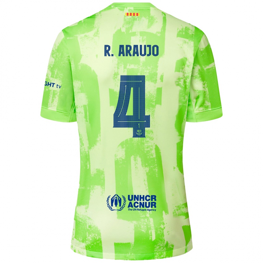 Enfant Maillot Ronald Araujo #4 Citron Vert Troisieme 2024/25 T-Shirt Suisse