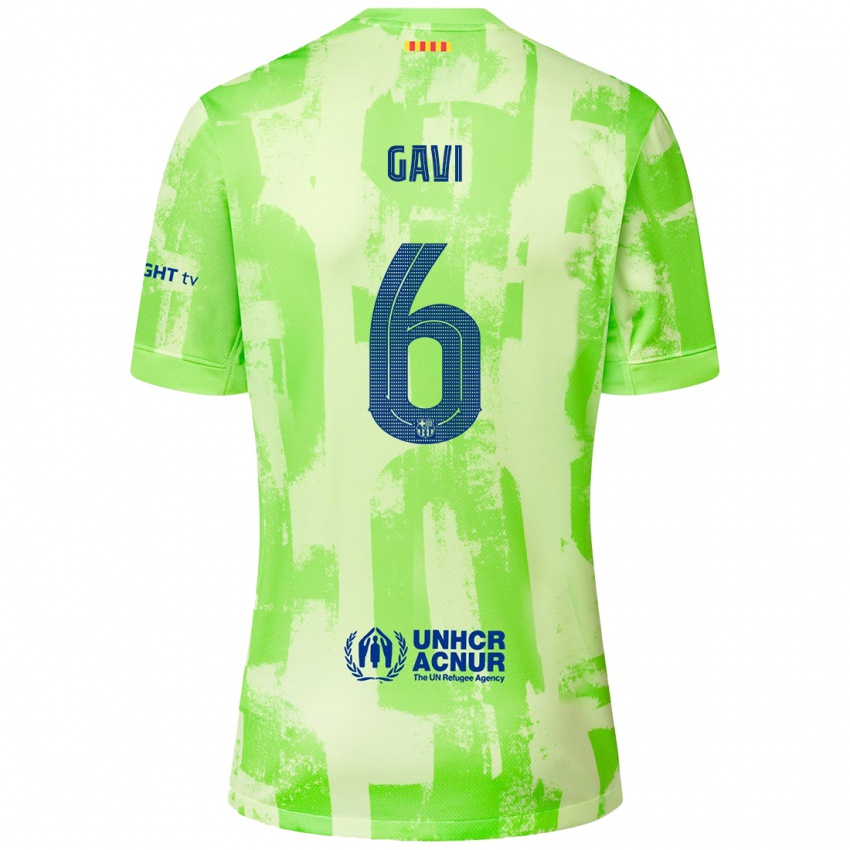 Enfant Maillot Gavi #6 Citron Vert Troisieme 2024/25 T-Shirt Suisse