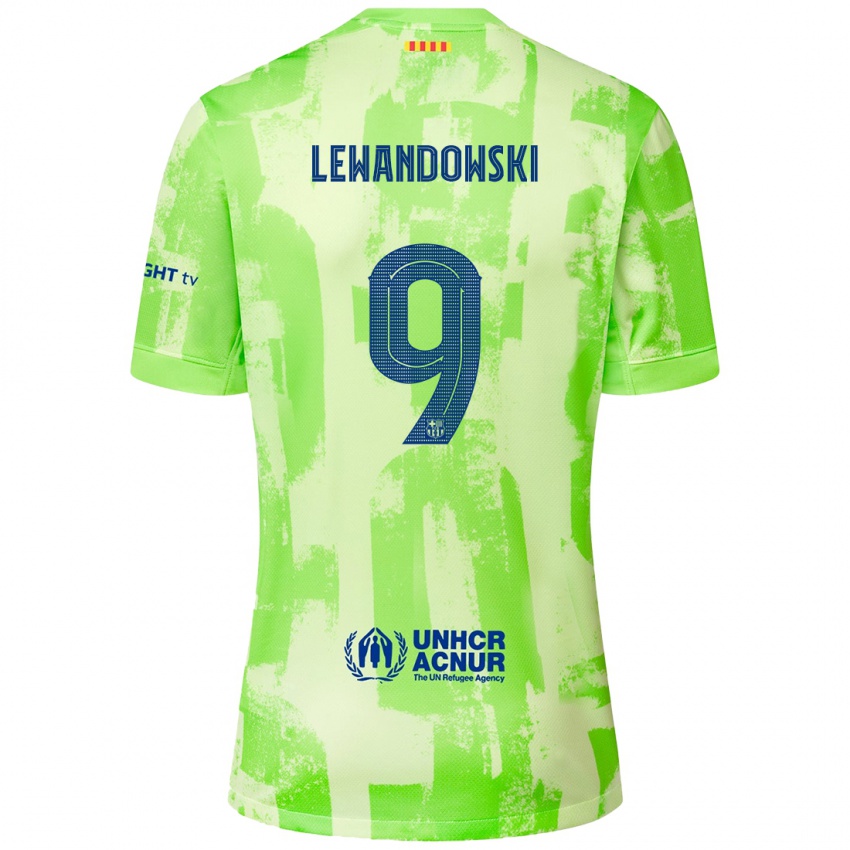 Kinder Robert Lewandowski #9 Limettengrün Ausweichtrikot Trikot 2024/25 T-Shirt Schweiz