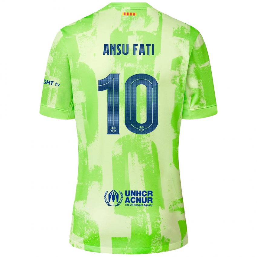 Enfant Maillot Ansu Fati #10 Citron Vert Troisieme 2024/25 T-Shirt Suisse