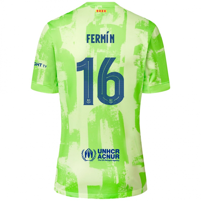 Enfant Maillot Fermin Lopez #16 Citron Vert Troisieme 2024/25 T-Shirt Suisse