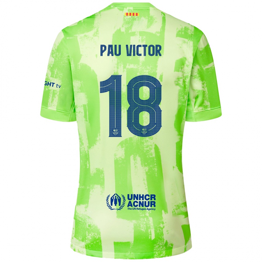 Kinder Pau Víctor #18 Limettengrün Ausweichtrikot Trikot 2024/25 T-Shirt Schweiz