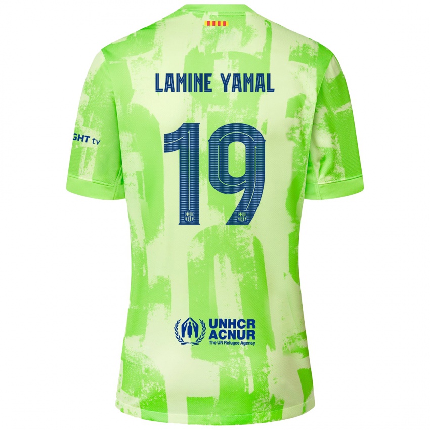 Kinder Lamine Yamal #19 Limettengrün Ausweichtrikot Trikot 2024/25 T-Shirt Schweiz