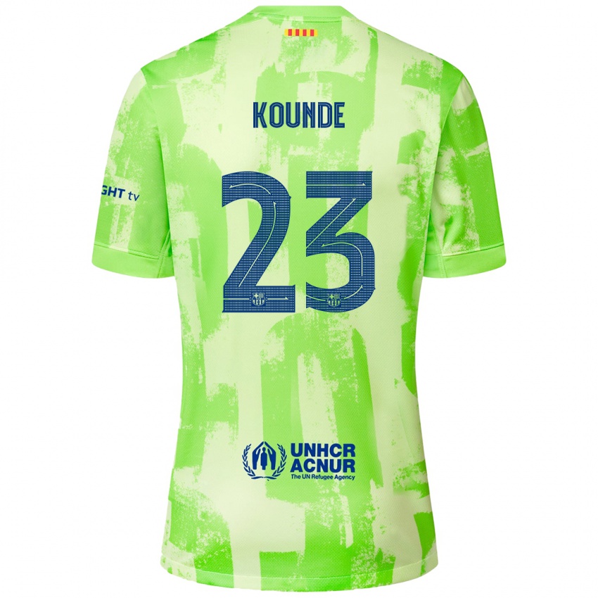 Enfant Maillot Jules Kounde #23 Citron Vert Troisieme 2024/25 T-Shirt Suisse