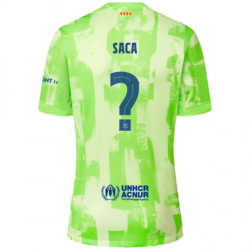 Enfant Maillot Leo Saca #0 Citron Vert Troisieme 2024/25 T-Shirt Suisse