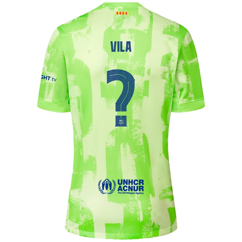 Enfant Maillot Manu Vila #0 Citron Vert Troisieme 2024/25 T-Shirt Suisse