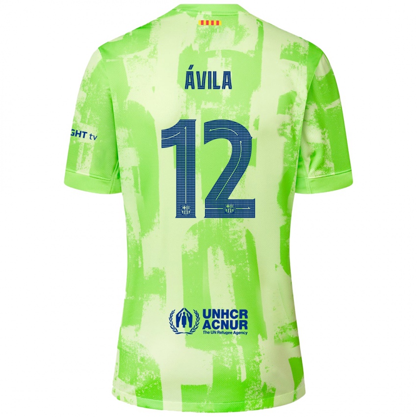 Enfant Maillot Dani Ávila #12 Citron Vert Troisieme 2024/25 T-Shirt Suisse