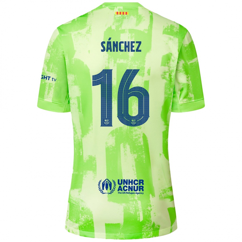 Kinder Edu Sánchez #16 Limettengrün Ausweichtrikot Trikot 2024/25 T-Shirt Schweiz