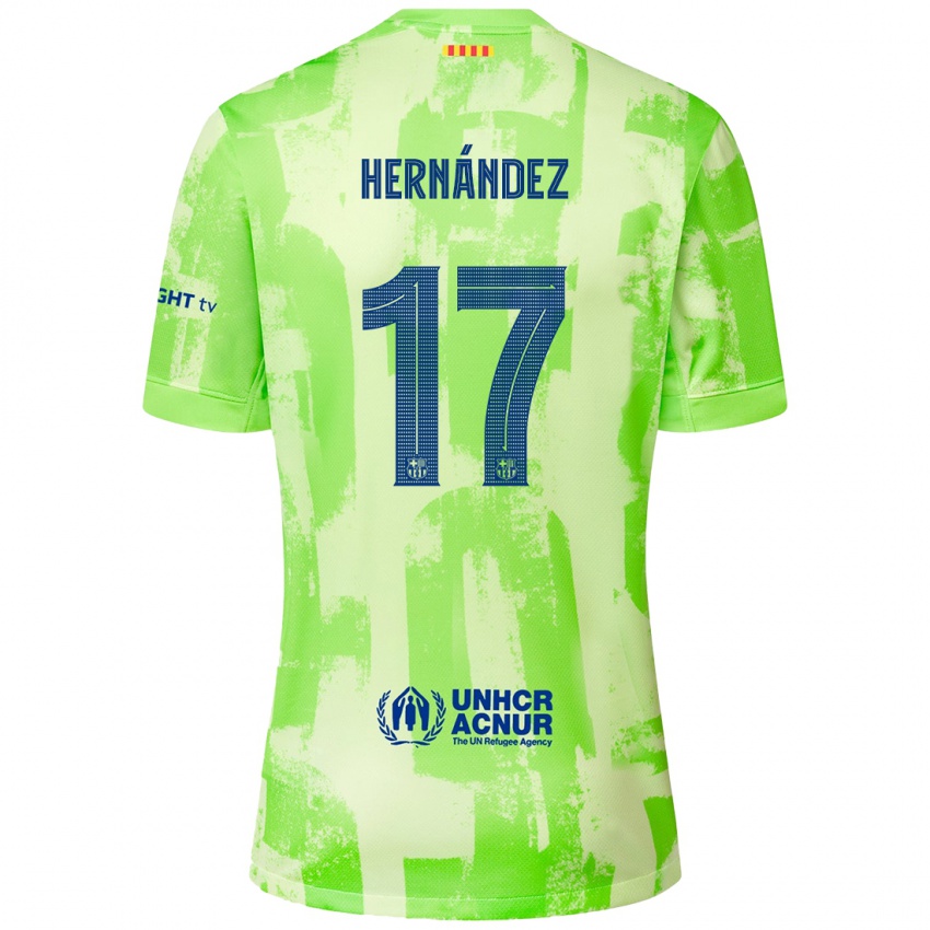 Enfant Maillot Juan Hernández #17 Citron Vert Troisieme 2024/25 T-Shirt Suisse