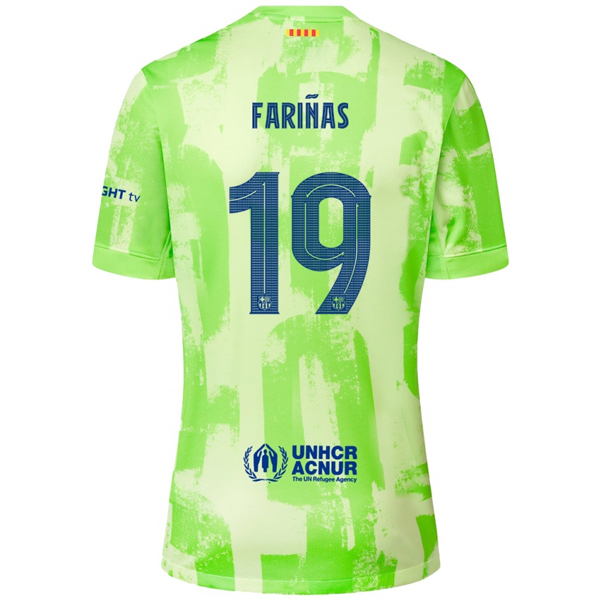 Enfant Maillot Brian Fariñas #19 Citron Vert Troisieme 2024/25 T-Shirt Suisse