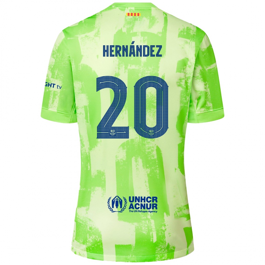 Enfant Maillot Unai Hernández #20 Citron Vert Troisieme 2024/25 T-Shirt Suisse