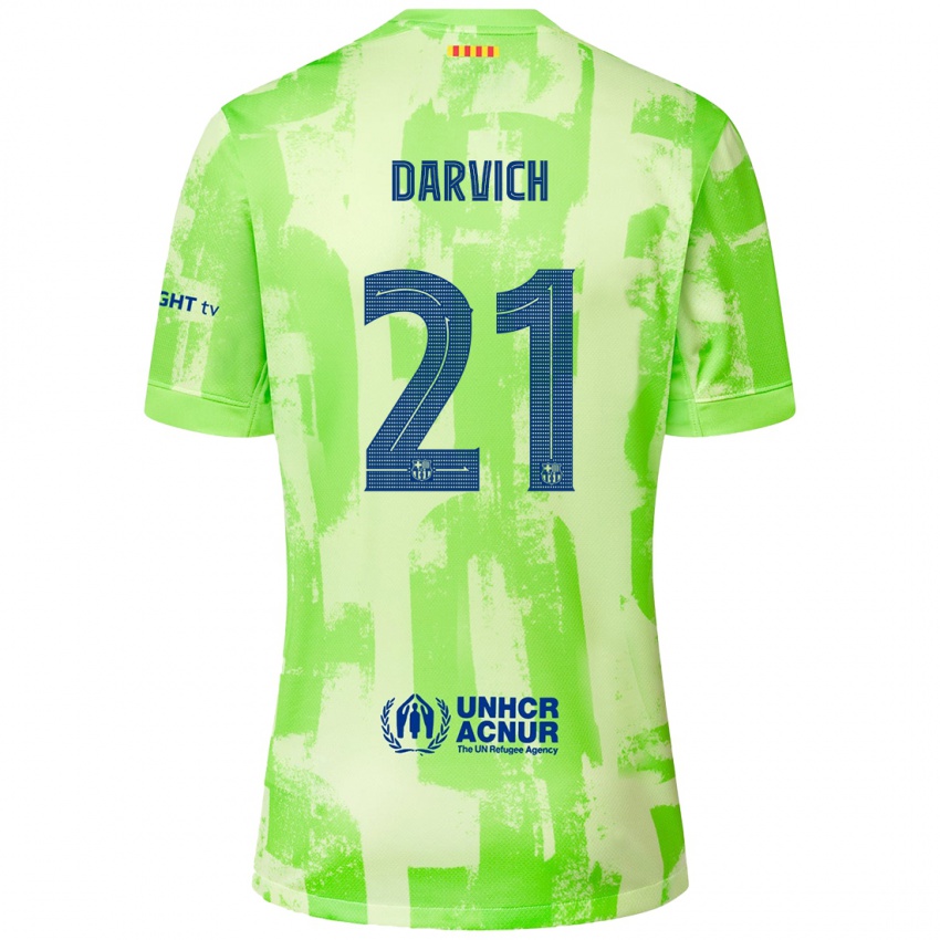 Enfant Maillot Noah Darvich #21 Citron Vert Troisieme 2024/25 T-Shirt Suisse