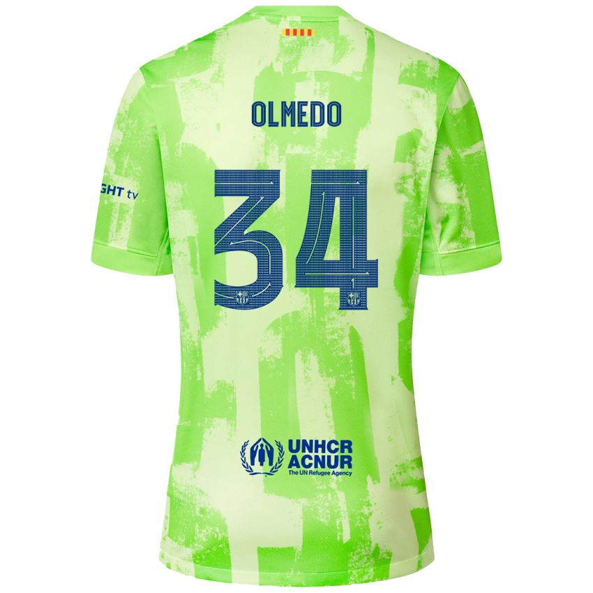 Enfant Maillot Alexis Olmedo #34 Citron Vert Troisieme 2024/25 T-Shirt Suisse