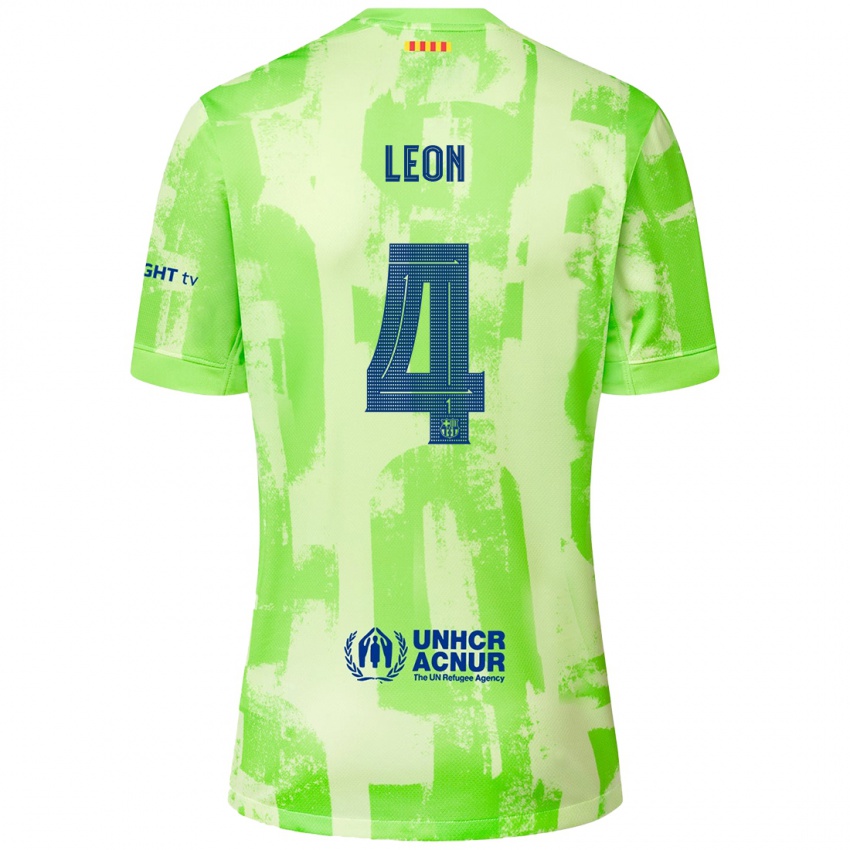 Enfant Maillot Maria Pilar Leon #4 Citron Vert Troisieme 2024/25 T-Shirt Suisse