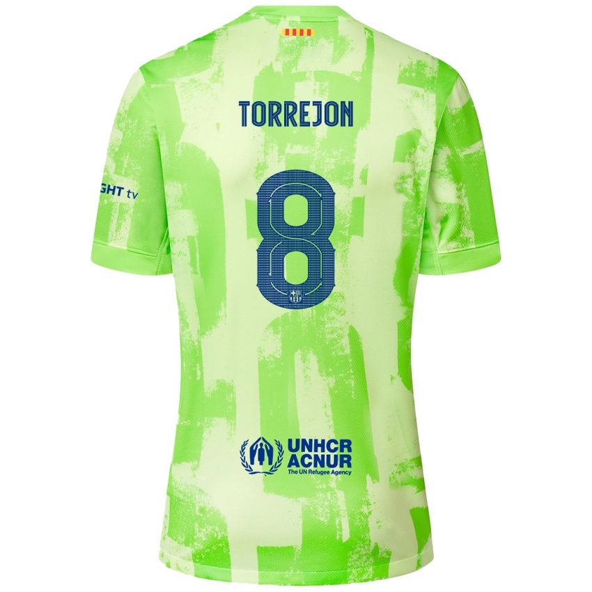 Enfant Maillot Marta Torrejón #8 Citron Vert Troisieme 2024/25 T-Shirt Suisse