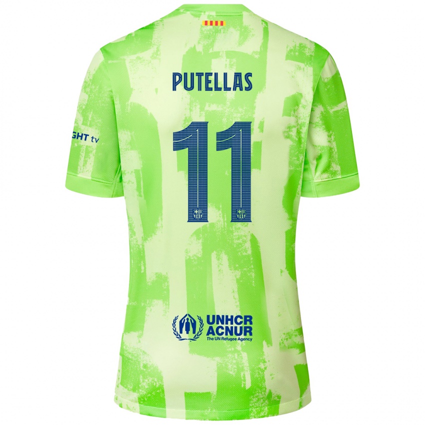 Enfant Maillot Alexia Putellas #11 Citron Vert Troisieme 2024/25 T-Shirt Suisse