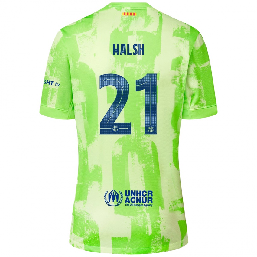 Enfant Maillot Keira Walsh #21 Citron Vert Troisieme 2024/25 T-Shirt Suisse