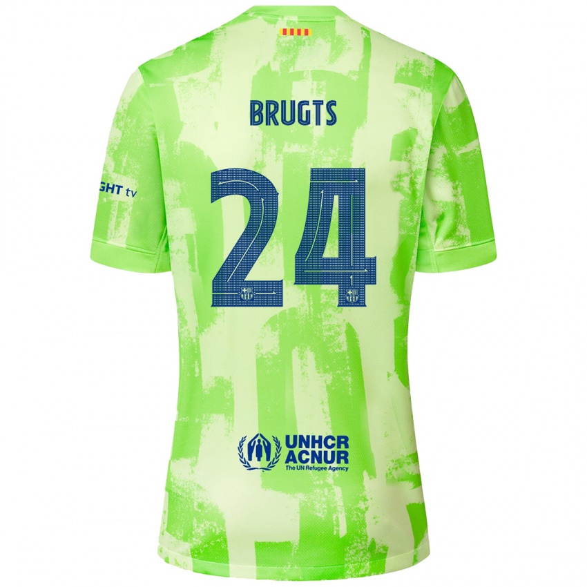 Enfant Maillot Esmee Brugts #24 Citron Vert Troisieme 2024/25 T-Shirt Suisse