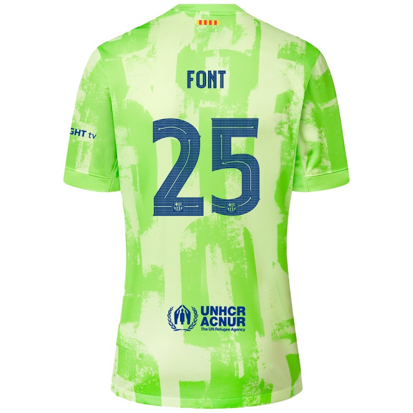 Enfant Maillot Gemma Font #25 Citron Vert Troisieme 2024/25 T-Shirt Suisse