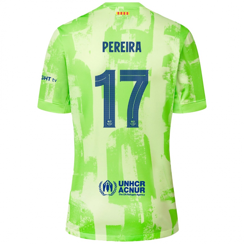 Enfant Maillot Andrea Pereira #17 Citron Vert Troisieme 2024/25 T-Shirt Suisse