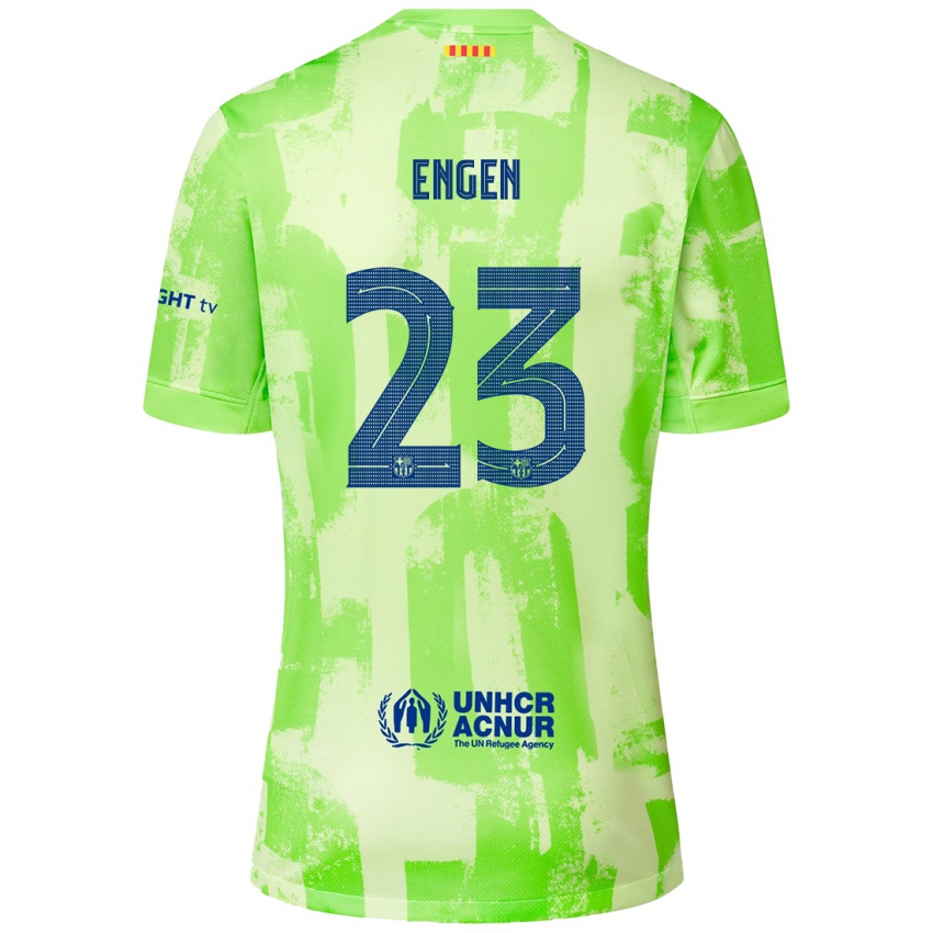 Enfant Maillot Ingrid Engen #23 Citron Vert Troisieme 2024/25 T-Shirt Suisse