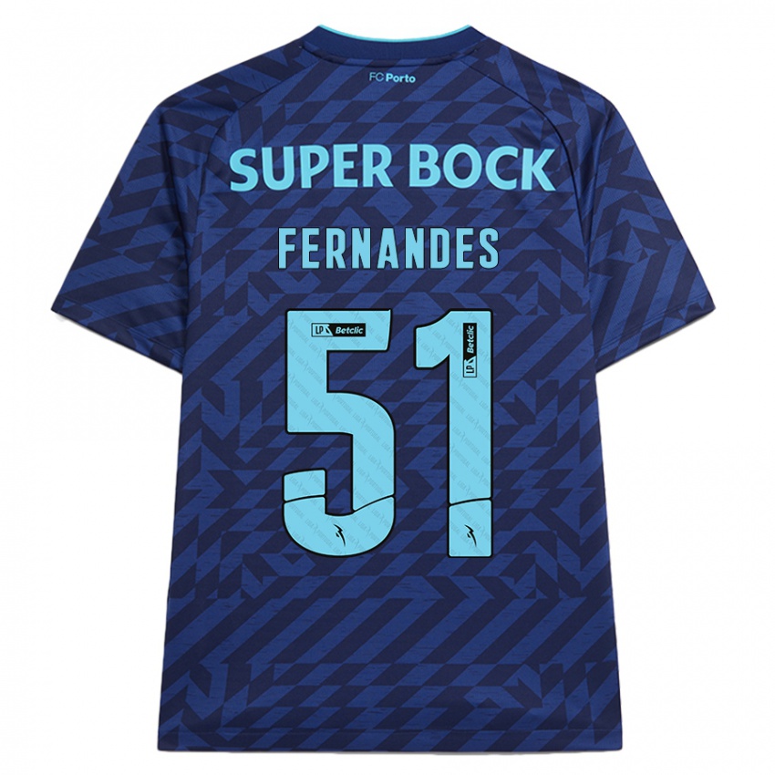 Enfant Maillot Diogo Fernandes #51 Bleu Marine Troisieme 2024/25 T-Shirt Suisse