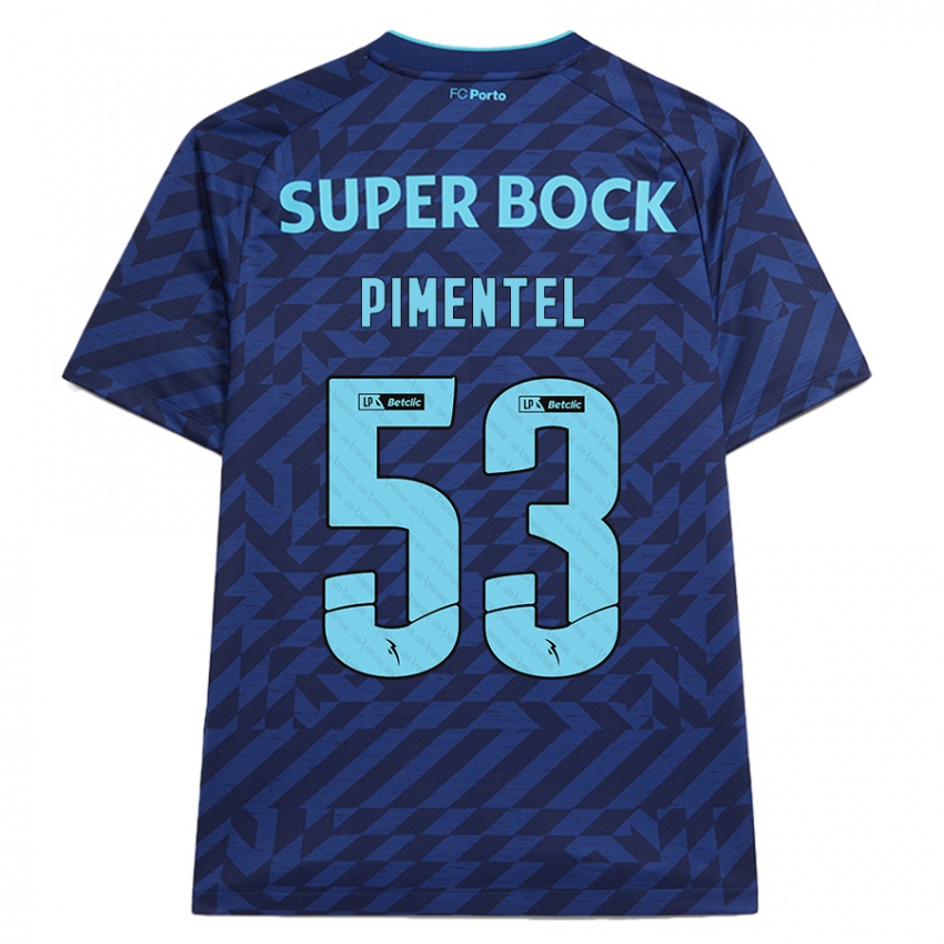 Enfant Maillot Eric Pimentel #53 Bleu Marine Troisieme 2024/25 T-Shirt Suisse