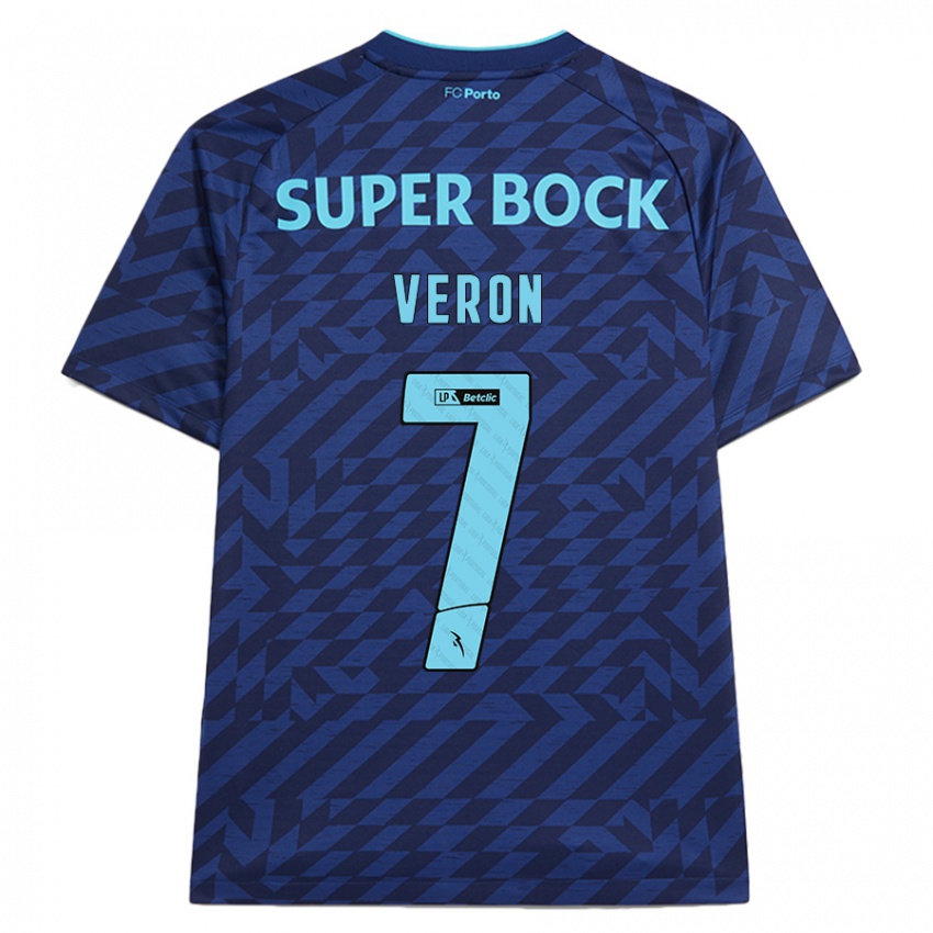 Enfant Maillot Gabriel Veron #7 Bleu Marine Troisieme 2024/25 T-Shirt Suisse