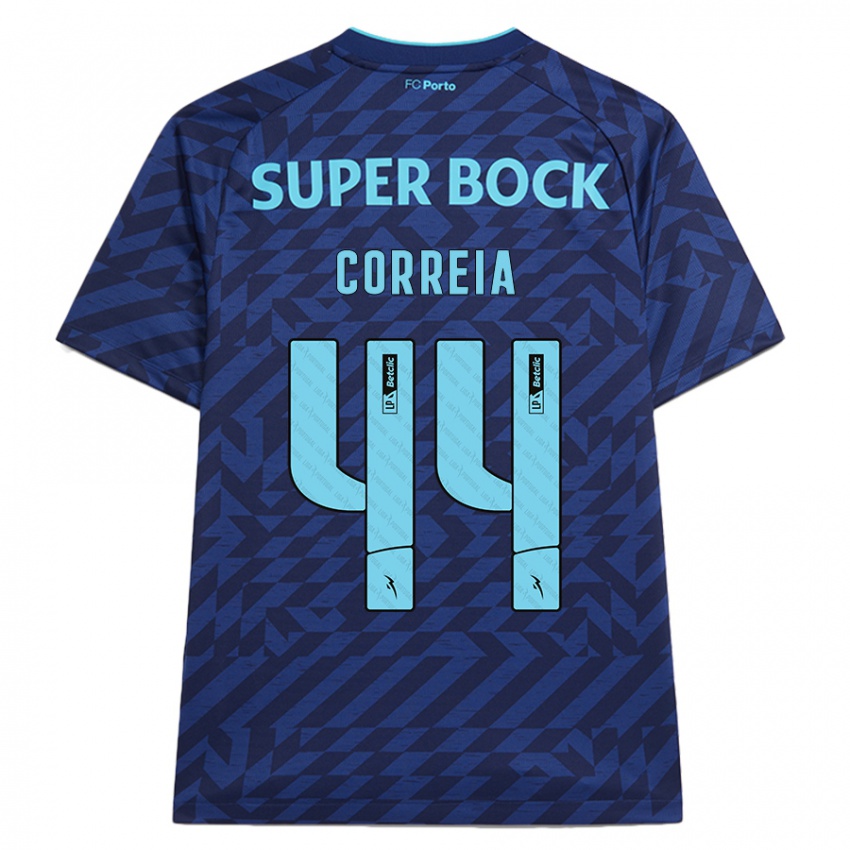 Enfant Maillot Romain Correia #44 Bleu Marine Troisieme 2024/25 T-Shirt Suisse