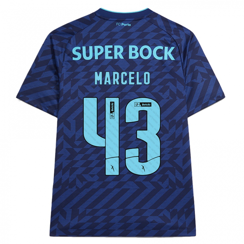 Enfant Maillot Joao Marcelo #43 Bleu Marine Troisieme 2024/25 T-Shirt Suisse