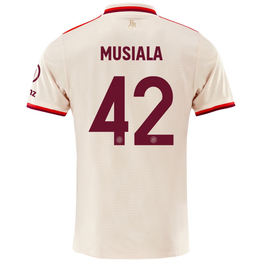 Kinder Jamal Musiala #42 Leinen Ausweichtrikot Trikot 2024/25 T-Shirt Schweiz