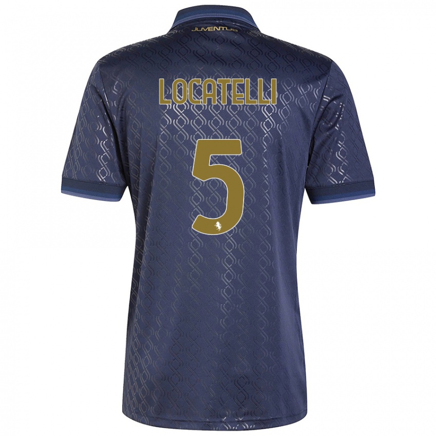 Kinder Manuel Locatelli #5 Marineblau Ausweichtrikot Trikot 2024/25 T-Shirt Schweiz