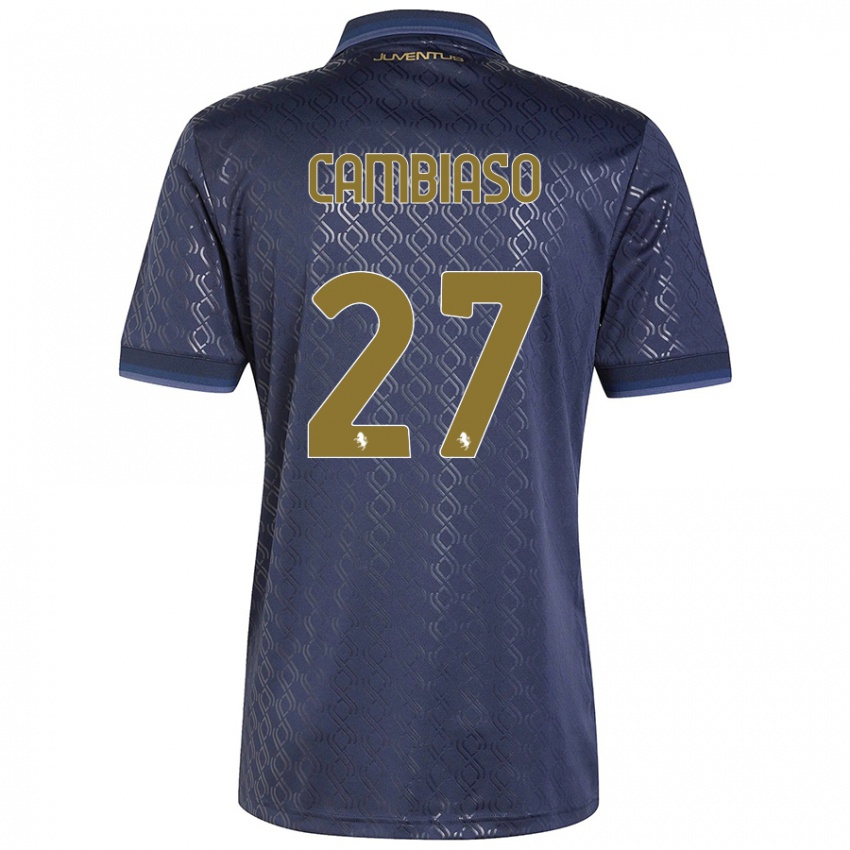 Kinder Andrea Cambiaso #27 Marineblau Ausweichtrikot Trikot 2024/25 T-Shirt Schweiz