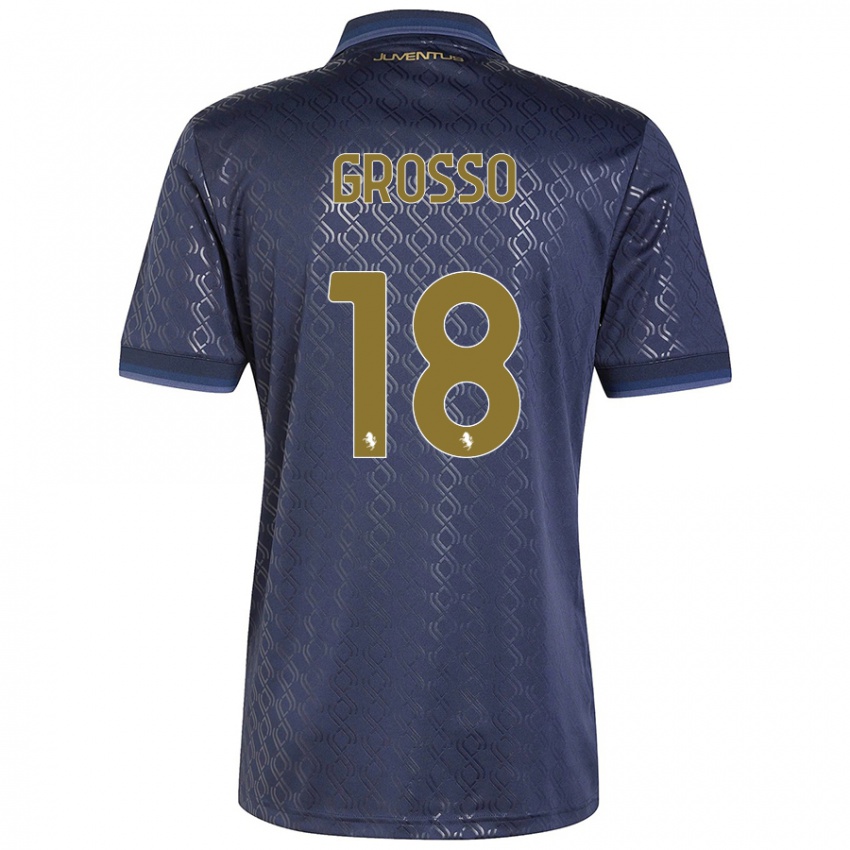 Kinder Filippo Grosso #18 Marineblau Ausweichtrikot Trikot 2024/25 T-Shirt Schweiz