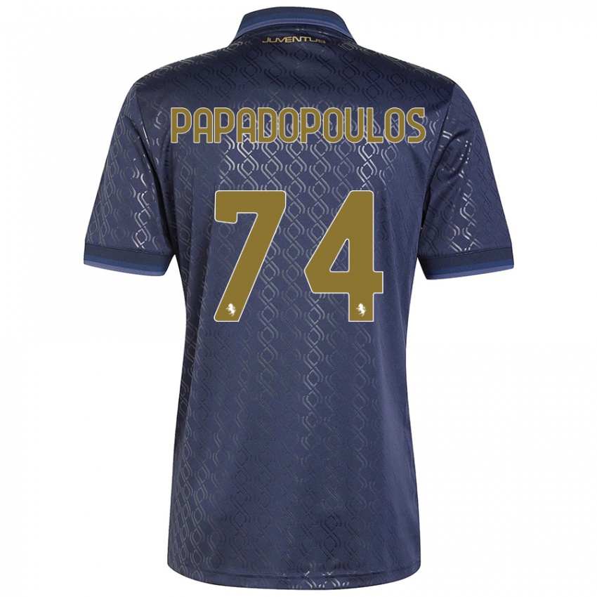 Kinder Christos Papadopoulos #74 Marineblau Ausweichtrikot Trikot 2024/25 T-Shirt Schweiz