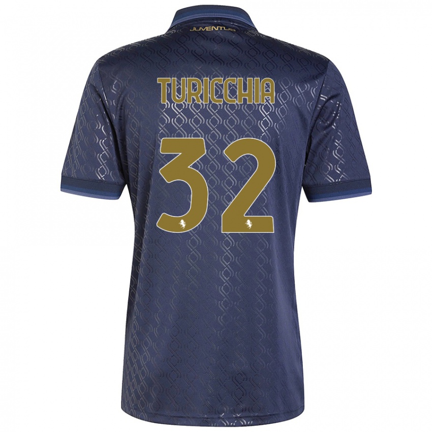 Kinder Riccardo Turicchia #32 Marineblau Ausweichtrikot Trikot 2024/25 T-Shirt Schweiz