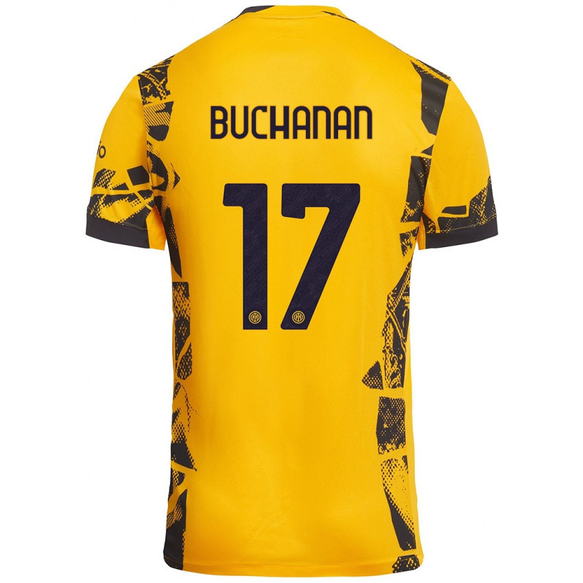 Enfant Maillot Tajon Buchanan #17 Doré Noir Troisieme 2024/25 T-Shirt Suisse