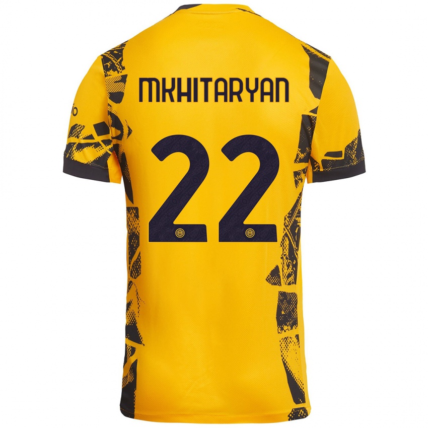 Enfant Maillot Henrikh Mkhitaryan #22 Doré Noir Troisieme 2024/25 T-Shirt Suisse