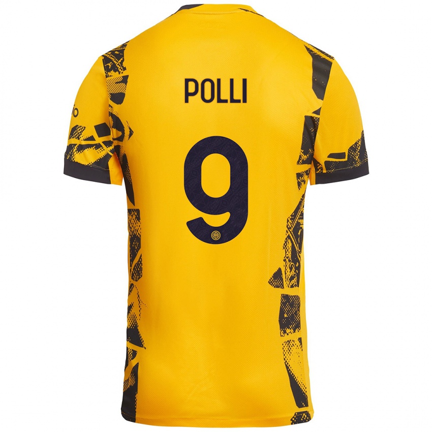 Kinder Elisa Polli #9 Gold Schwarz Ausweichtrikot Trikot 2024/25 T-Shirt Schweiz